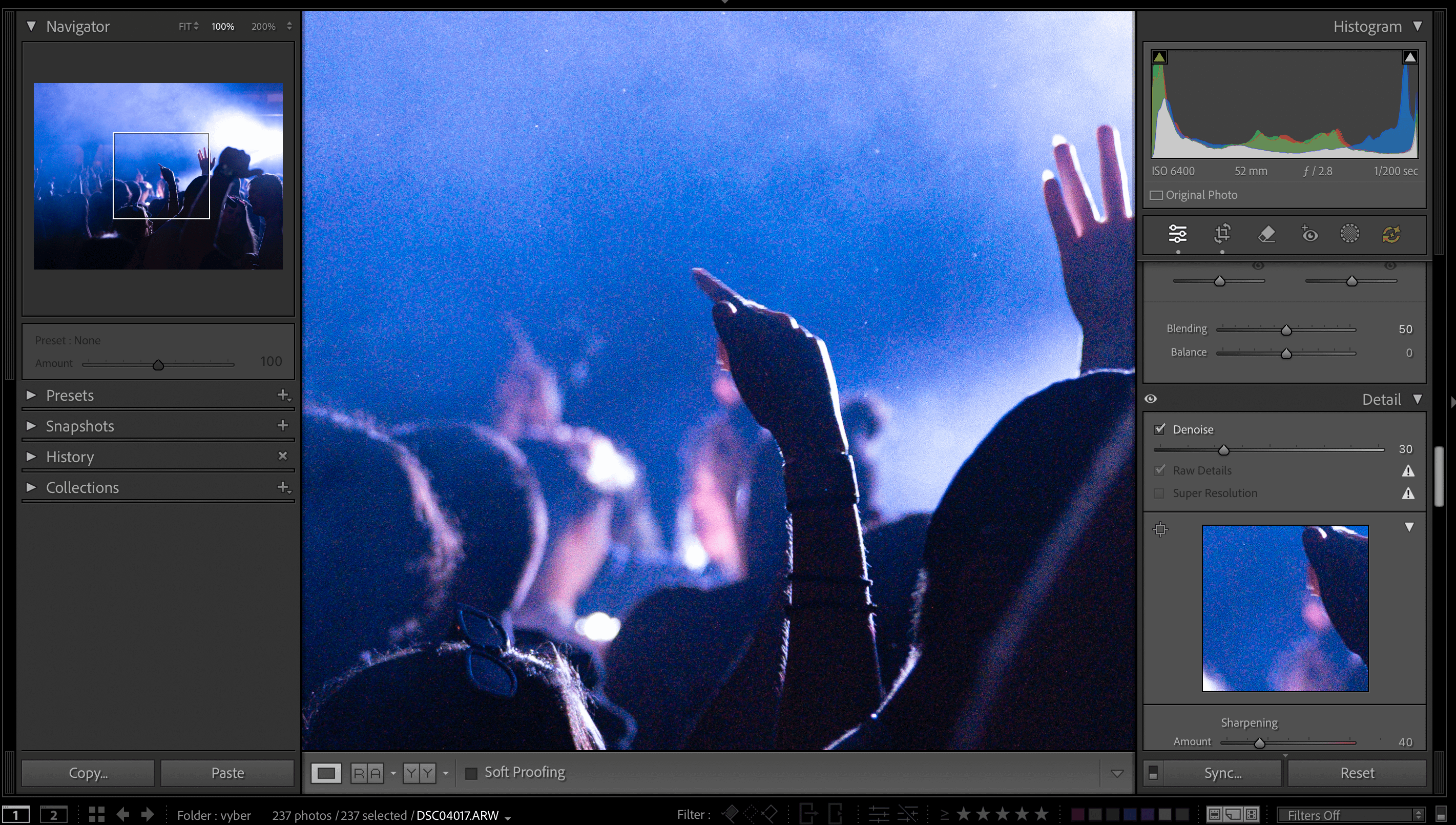 Lightroom AI 降噪面板操作界面演示